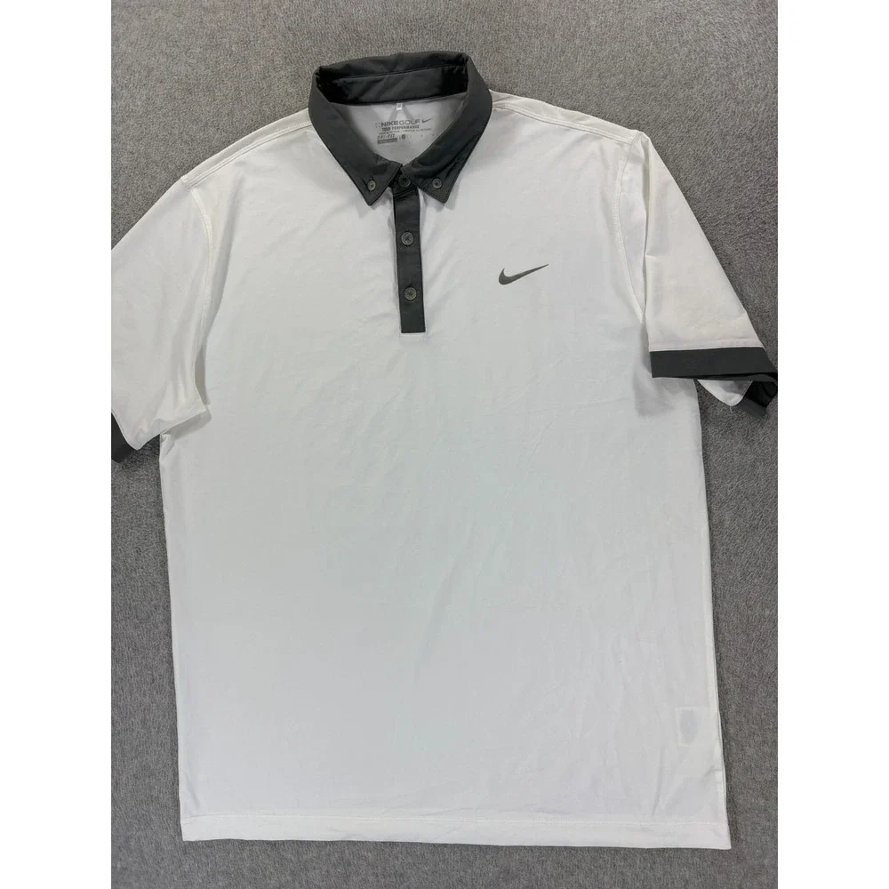 Nike TOUR Performance Short Sleeve Golf Polo Shirt (Men's Large) White
